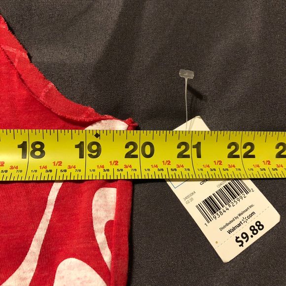 2020 Coca-Cola Red Cut Off Sleeve Summer Tank Top White Logo Stamp Size XXL 2X - Picture 6 of 8